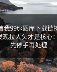 有人私信我99tk图库下载链接，我追到源头发现拉人头才是核心：一句话：先停手再处理