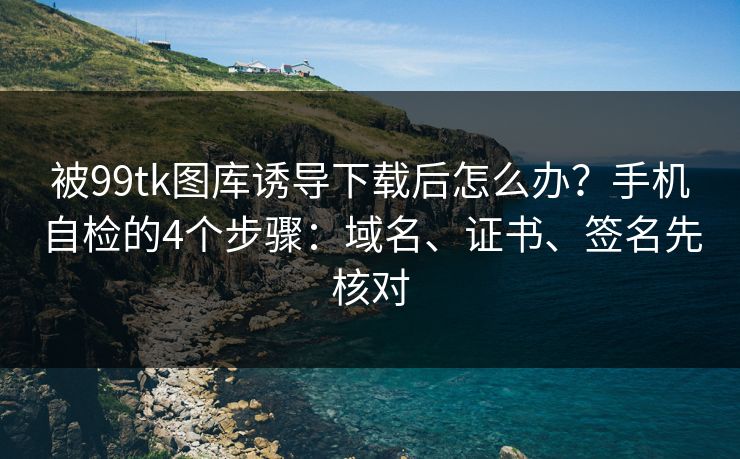 被99tk图库诱导下载后怎么办？手机自检的4个步骤：域名、证书、签名先核对