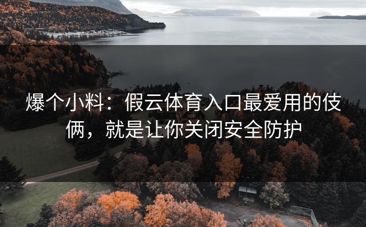 爆个小料:假云体育入口最爱用的伎俩,就是让你关闭安全防护 爆个小料:假云体育入口最爱用的伎俩,就是让你关闭安全防护