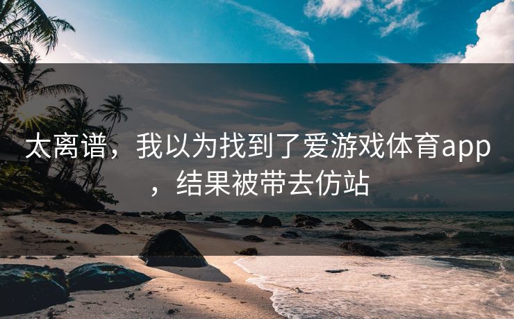 太离谱，我以为找到了爱游戏体育app，结果被带去仿站
