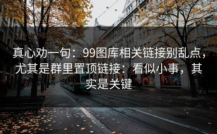 真心劝一句：99图库相关链接别乱点，尤其是群里置顶链接：看似小事，其实是关键
