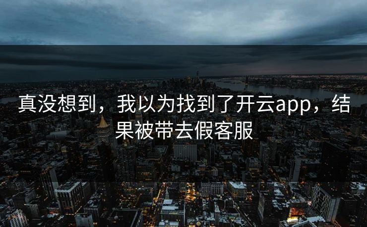 真没想到，我以为找到了开云app，结果被带去假客服